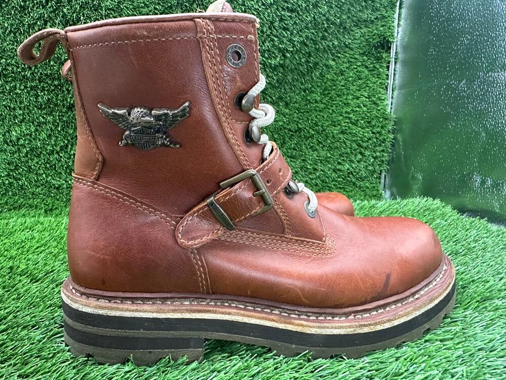 Harley-Davidson 84148 Combat Boot Women's 8.5 Brown Leather Ankle Biker Moto